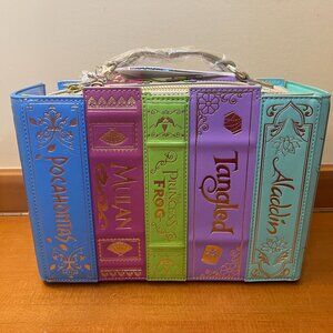 Brand New Loungefly Stitch Disney Princess Books Volume 2 Crossbody Bag w/PIN